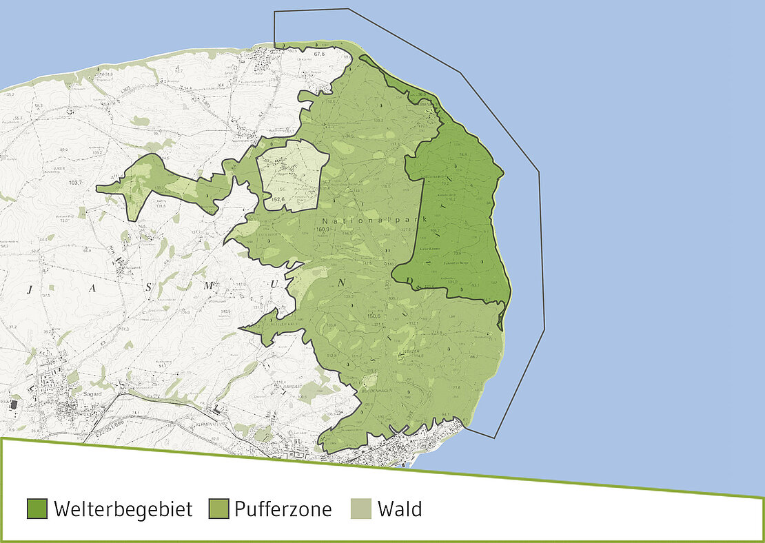 Karte: Welterbefläche Jasmund