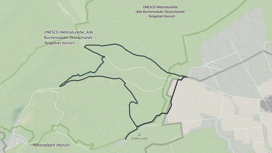 Karte: Welterberoute Hainich