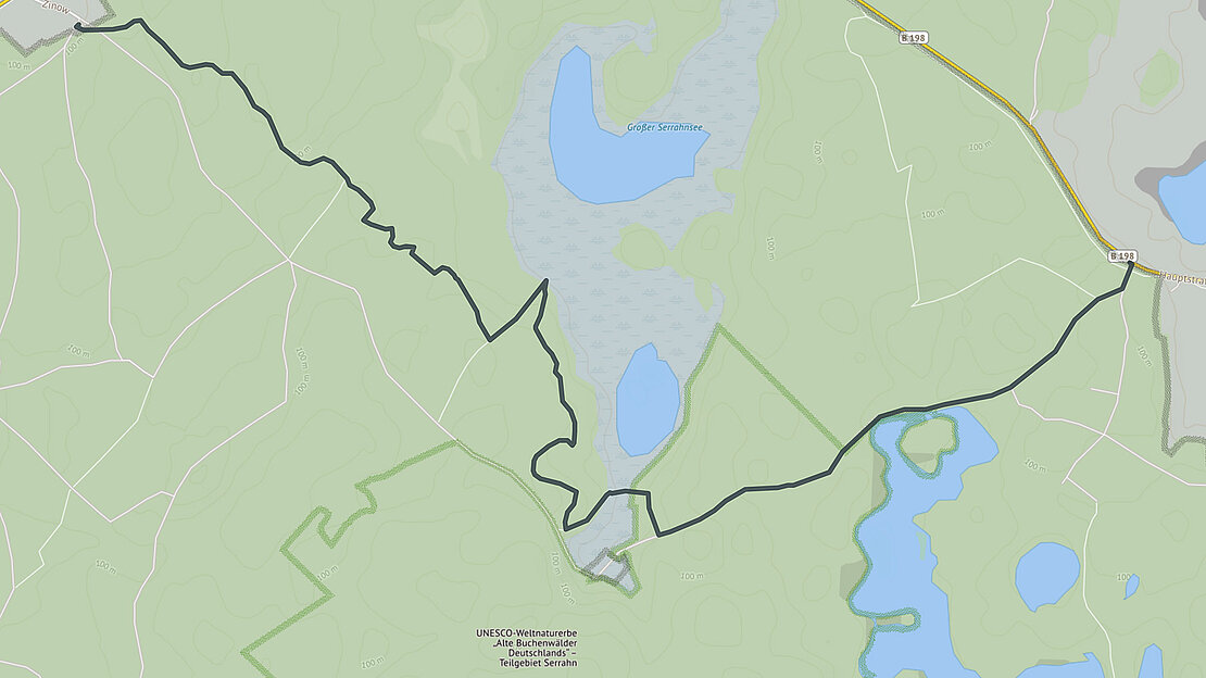 Karte: Welterberoute Serrahn Karte: Welterberoute Serrahn