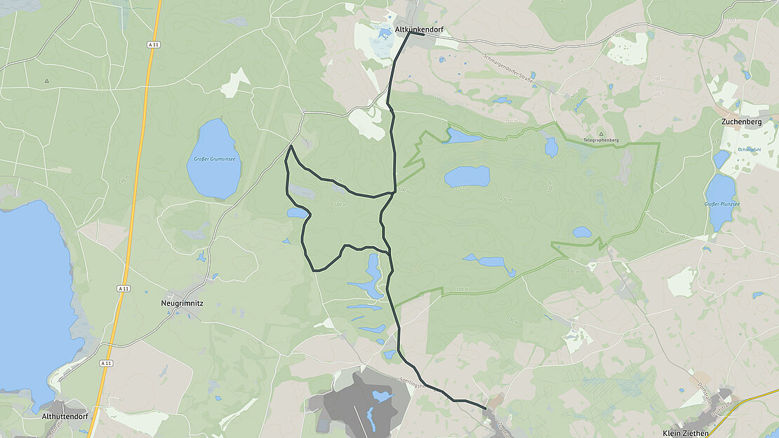 Karte: Welterberoute Grumsin